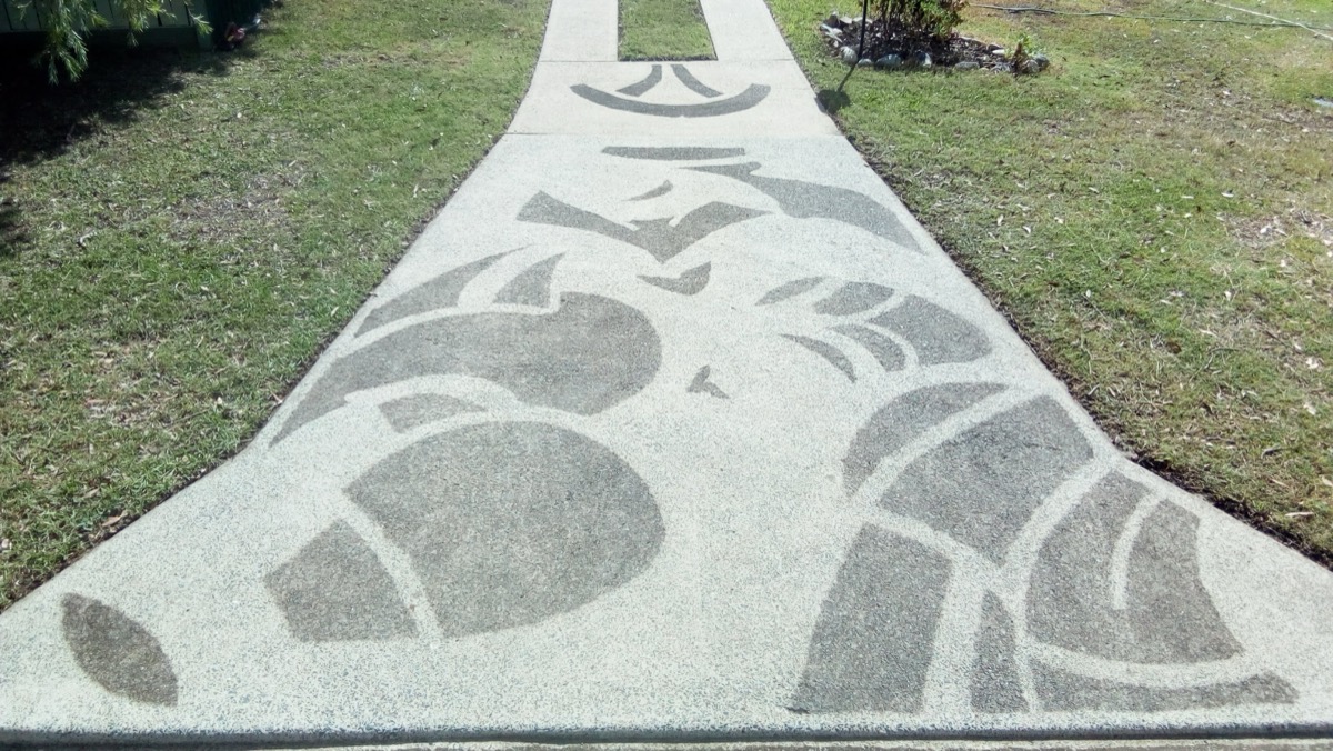 Driveway after pressure washing